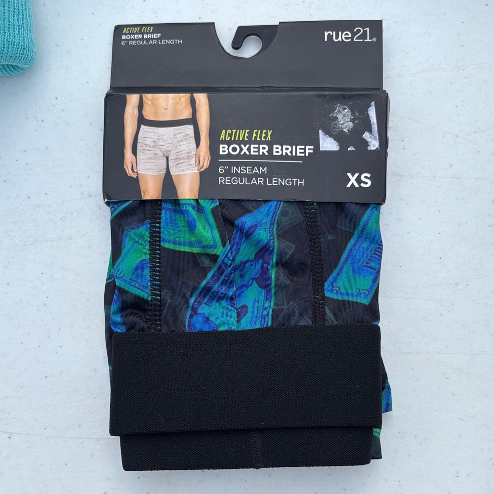 Rue21 Active Flex Boxer Brief - Black and Green